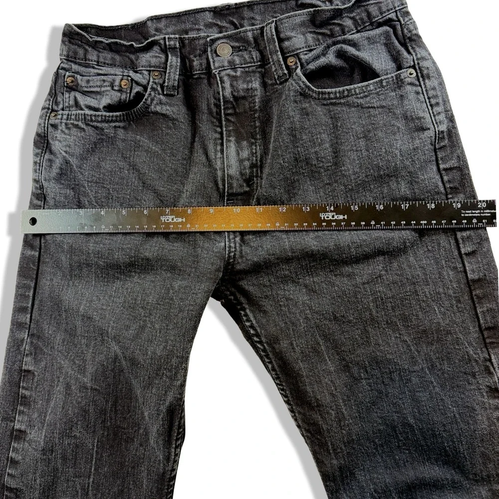 Levis 505 Regular Fit Jeans Mens 33x32 Faded Black Straight Leg Denim 00505-1469